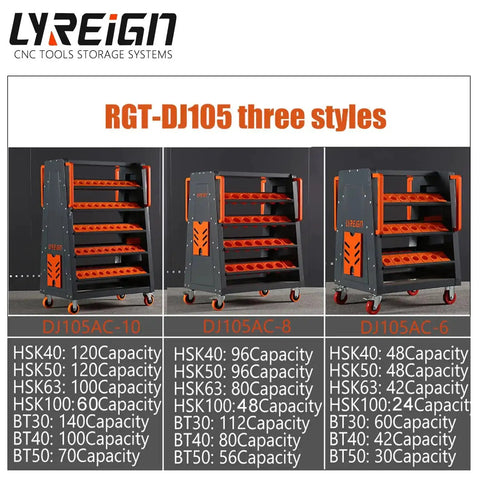 40 Taper CNC Tool Cart With Five Tier Rolling Stand And Wheels Mobile Tool Holder For CNC Lathes in three styles