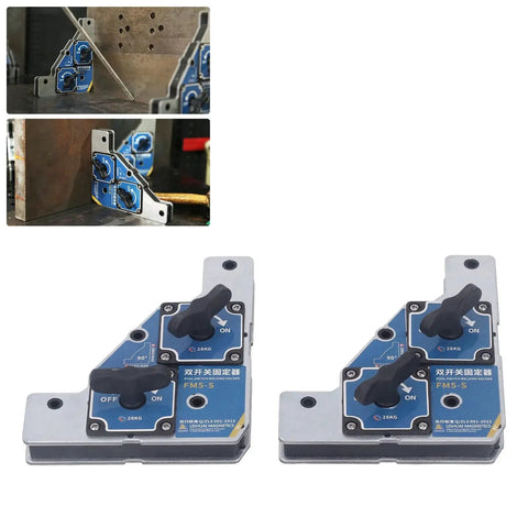 Two Pack Welding Magnets 28kg Magnetic Holder Set With On Off Switch 90 Degree Fixture For Metal Fabrication And Assembly