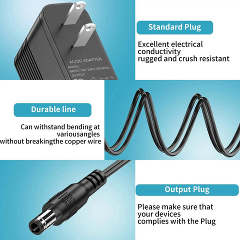 Close-up of Universal Power Cord For Elliptical And Cardio Machines Replacement Charger Cable with plugs and durability features