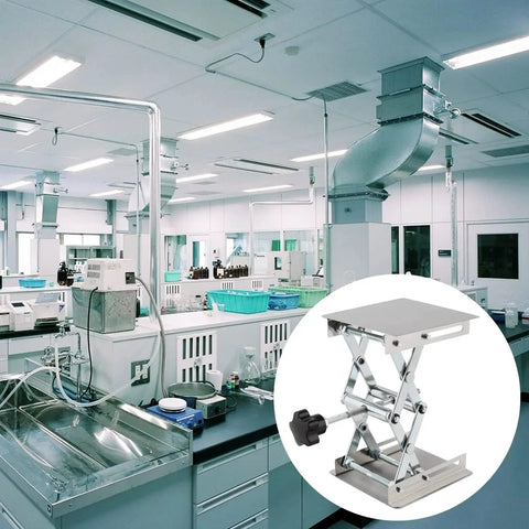 2 Pack 8x8 Inch Lab Scissor Jack Stainless Steel Lift Stand Platform 270mm in laboratory setting