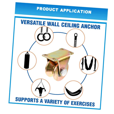 Beefy Two Pack Heavy Duty Sliding Door Pulley Block With Steel Wheel Track Roller for versatile exercise equipment support.