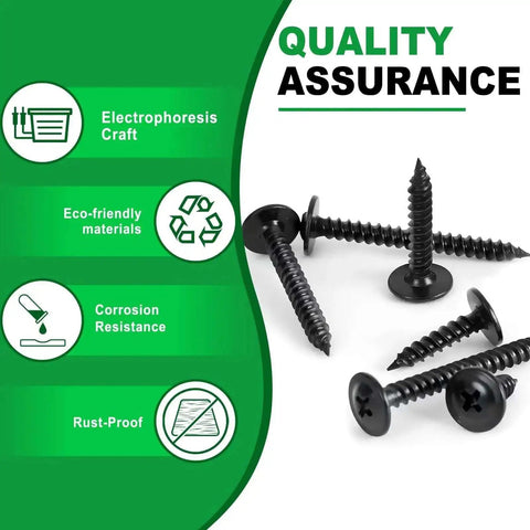 195 Piece Black Wood Screws And Drywall Screws Kit With Flat Head And Phillips Truss Head Self Tapping Screws for quality assurance