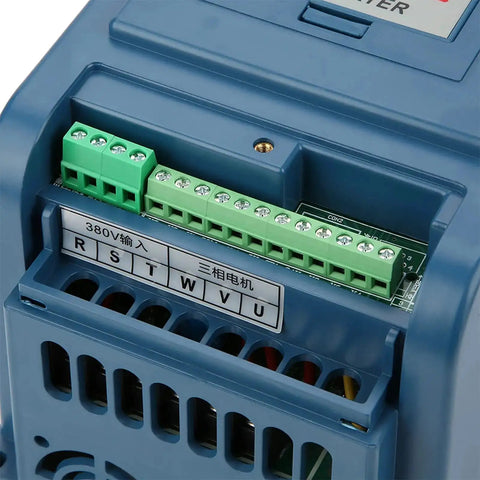 Wiring terminals of Variable Frequency Drive 380V 3A Speed Controller For 3 Phase 0.75kW Motor With Wide Speed Range And Beefed Up Anti Trip