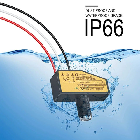 DC Photoelectric Switch Dusk To Dawn Sensor IP66 waterproof demonstration in water, showing its outdoor durability.