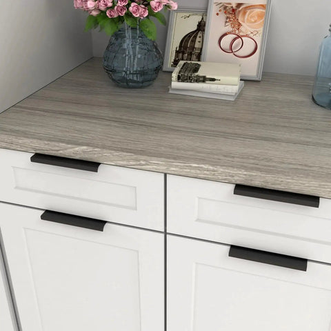 Kitchen cabinet with 10 Pack Finger Edge Pulls For Black Cabinet Handles And Drawer Pulls With 5 Inch Hole Centers designed for modern upgrade