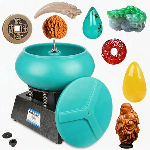17-Inch Vibratory Tumbler Polisher For Jewelry And Metal Finishing, Stone Polishing Machine with various polished stones
