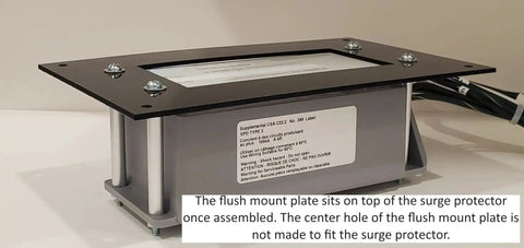 Flush Mount Plate For Whole House Surge Protector Wall Mount Accessory For FS060 FS100 FS140 Acrylic Black Drywall Installation