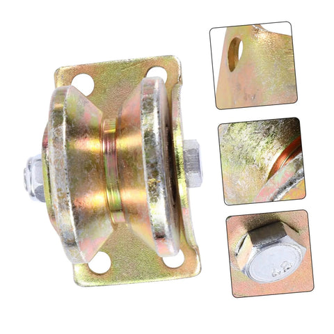 Close-up of Groove Sliding Gate Track Roller Wheels Set Heavy Duty And Easy Install Bolt Fixed And Lightweight Design For Smooth Operation Durable Track Rollers For Patio Doors And Garden Gates 2 Pack showing detailed components.
