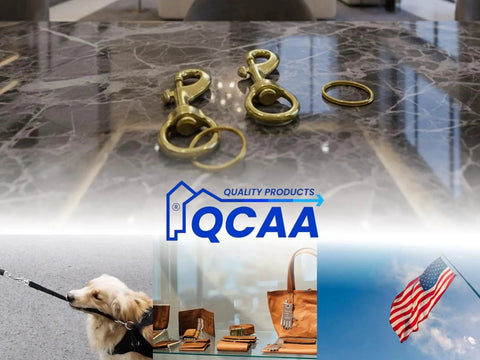 Heavy Duty Solid Brass Trigger Clip Swivel Snap Hooks For Leashes And Purses on marble surface