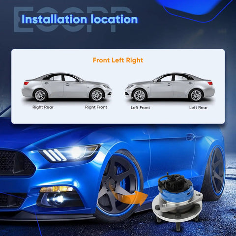 Installation guide for Front Wheel Hub Bearing Assembly 5 Lug With ABS Direct Fit OE Quality for Chevy Malibu 2004-2012.