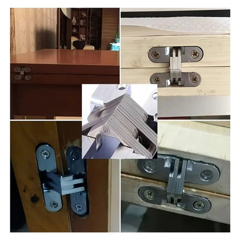 Invisible Hinge For 180 Degree Folding Doors Concealed Cross Hinges For 18mm To 25mm Doors Multicolor Pack Of 2 installed view