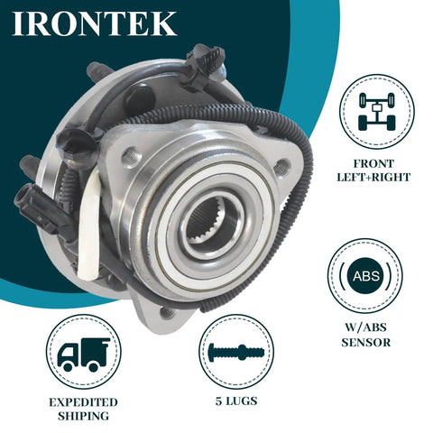 Front Wheel Hub And Bearing Assembly For Ford Ranger 2000 To 2002 XL XLT Edge And Mazda B3000 B4000 Base 5 Lug 4WD With ABS Two Piece Replacement Set