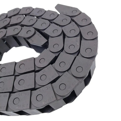 Coiled Long Black Nylon Cable Drag Chain Wire Carrier 2M 2000mm 10x15mm Internal Size Beefed Up Reinforced PA66 Cable Guide