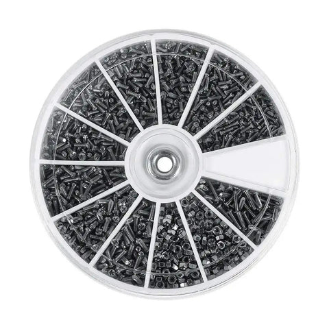 600Pcs Flat Head Screws With Nuts Assortment Kit For Watches And Electronics Includes 12 Sizes M1 M1.2 M1.4 M1.6 Carry Case