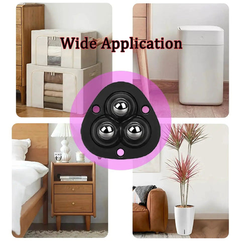 Self Adhesive Mini Caster Wheels 360 Degree Swivel For Small Appliances And Furniture Stainless Steel Rollers for bins and trash cans