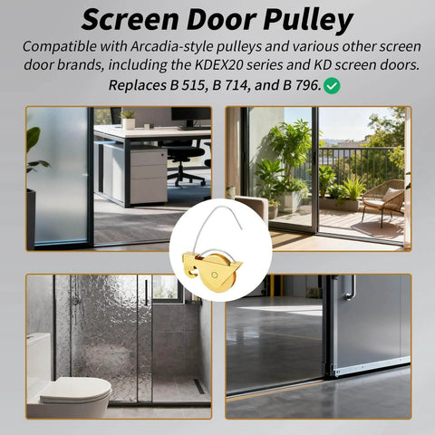 Two Pack Sliding Screen Door Rollers Replacement For KD Series Doors With One And A Quarter Inch Steel Ball Bearing Tension Wheel Silent Glide Compatible With B515 B714 B796