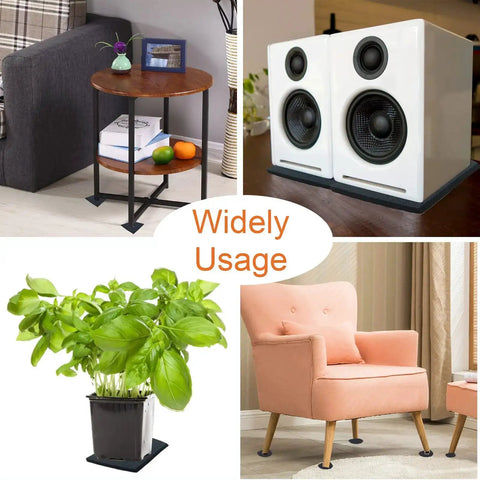Eight Pack Six Inch Square Neoprene Foam Pads One Quarter Inch Thick Self Adhesive Anti Slip Anti Vibration Cushions for furniture and speakers