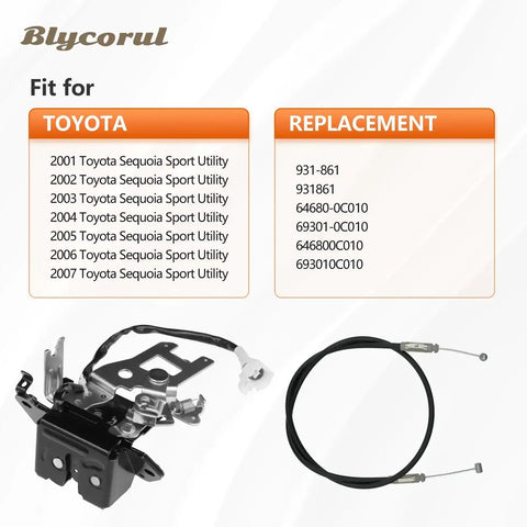 Toyota Sequoia Rear Trunk Lock Actuator Replacement For 2001 To 2007 SUV Tailgate Latch 931861 693010C010 components