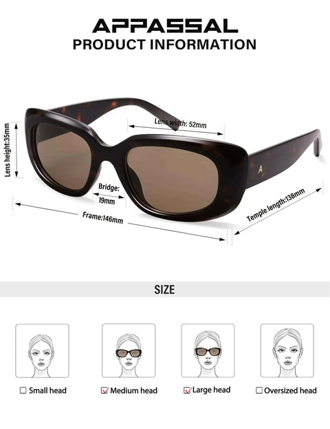 Retro Rectangle Sunglasses for Women and Men, Dope Wraparound Glasses, Vintage Cool Shades UV400 Protection, dark tortoise frame