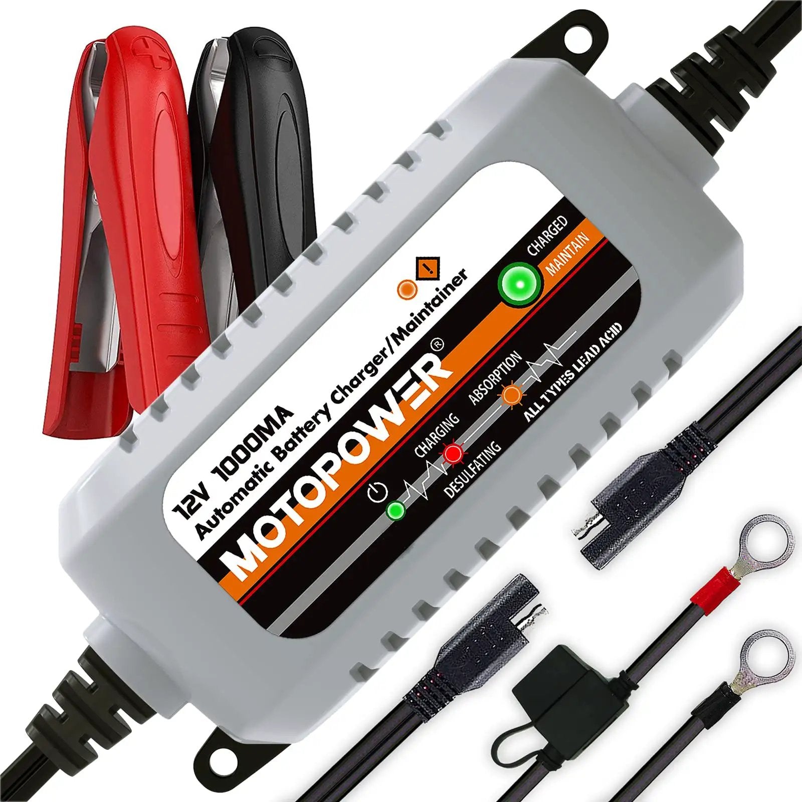 12V automatic battery charger maintainer - Compact &am...