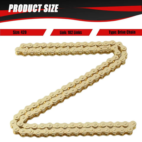 Gold 420 Drive Chain 102 Link With Chain Breaker Tool for CRF50F XR50R KLX110 KX65 KX60 KDX50 KDX80 Dirt Bike ATV