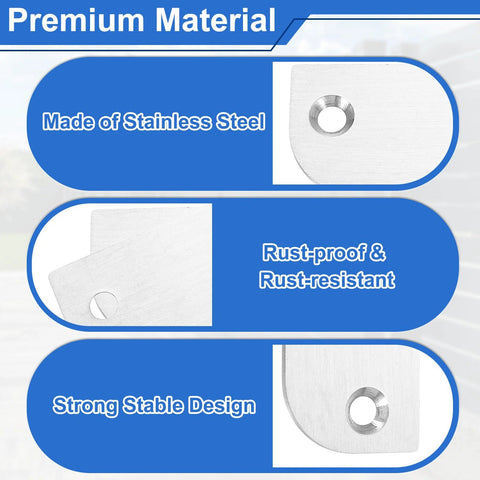 uxcell 3-pack hinge filler plates, 3.5 in, stainless steel, silver; rust-proof and strong design features