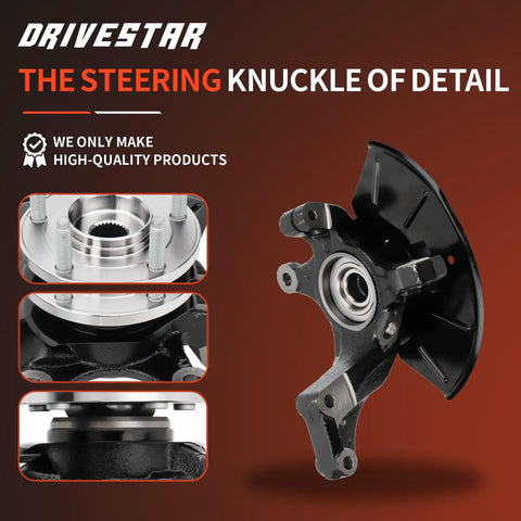 Front Right Steering Knuckle And Wheel Bearing Hub Assembly For Ford Escape, Mazda Tribute, And Mercury Mariner Passenger Side 698-404 OEM-Grade Replacement product image.