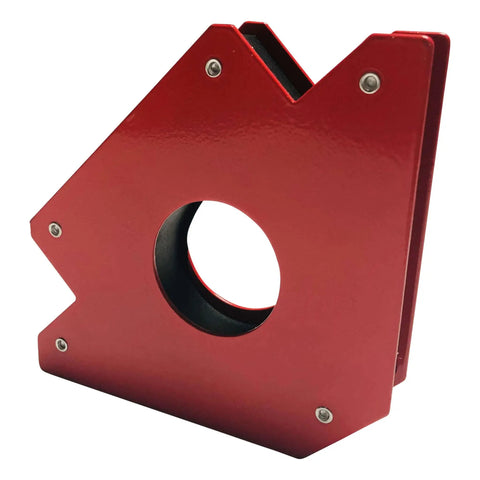 Front view of XL 5 Inch Welding Magnet Support Jig Holder With 75 Pound Arrow Magnet for keeping steel in place while tacking.