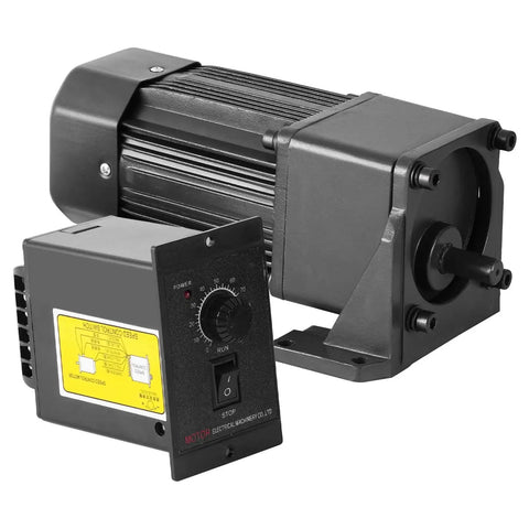 Heavy Duty 250W AC Motor With Gearbox And Bracket, Adjustable 0 To 45 RPM, 1 To 30 Gear Reducer, 35 Nm Peak Torque, 15mm Shaft
