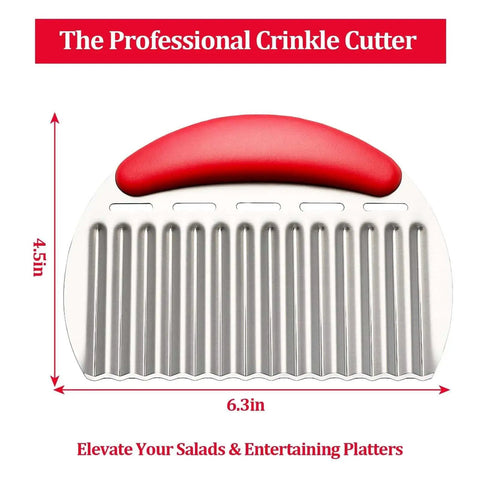 Crinkle Cutter Stainless Steel Potato Slicer For Waffle Fries And Ripple Chips, Effortlessly Cuts Potatoes Carrots Cucumbers And More, Restaurant Quality Kitchen Tool For Meal Prep, Holidays And Entertaining, 1 Pack