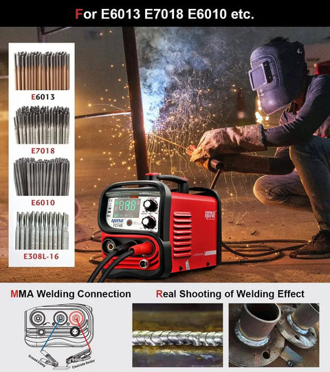 Three in One welding machine delivers MIG flux core and Lift TIG welding with synergic MIG control, 140 Amp power, 110V