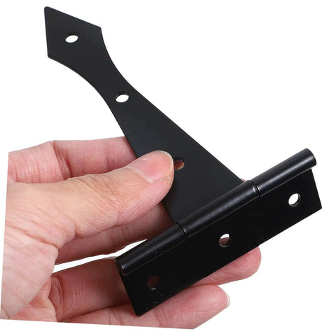 8 Pack Heavy Duty Iron Door Hinges for Cabinet Replacement with Smooth Surface and High Load Capacity in hand