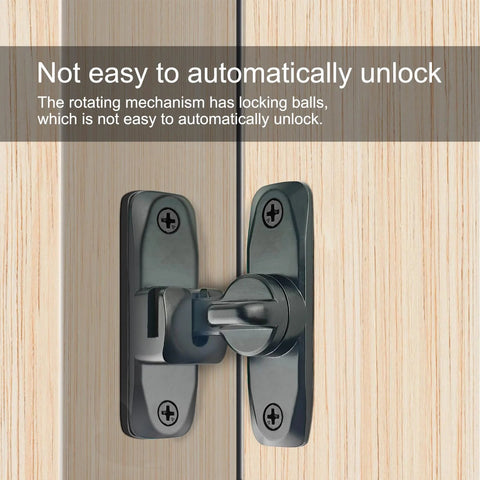 2 In 1 Barn Door Lock With 90 And 180 Degree Flip Sliding Barn Door Latch for doors, gates, and outdoor use, shown installed.