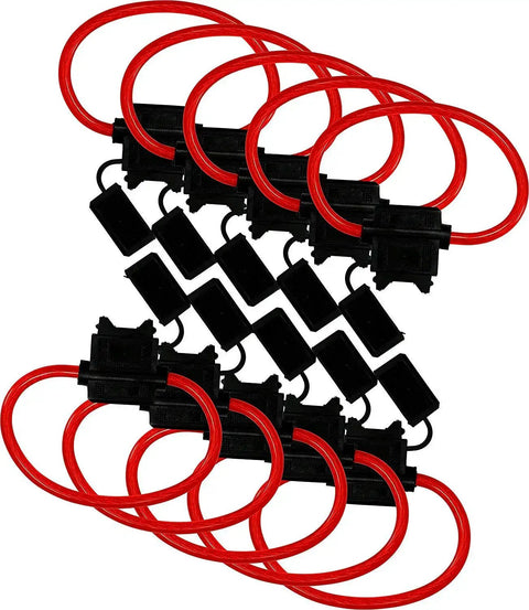 10 Pack Inline Blade Fuse Holder Add A Circuit For Mini ATM APM Fuses 12V 24V 32V 18 AWG Waterproof Car Fuse Adapter Protects Original Circuits