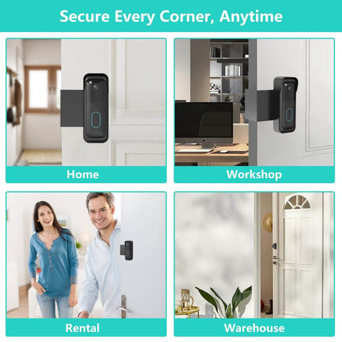 No-Drill Doorbell Mount For Newest Video Doorbell Camera, Anti-Theft 360-Degree Protection, ideal for rental apartments