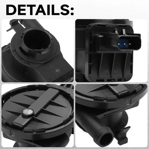 Close-up details of Pro Grade Fuel Vapor Leak Detection Pump Replacement That Fits Jeep Grand Cherokee Dodge Dakota Durango Ram 1500 2500 3500 And Mitsubishi Raider OE 310501 4891524AA Compatible Evaporative Emission System Part.