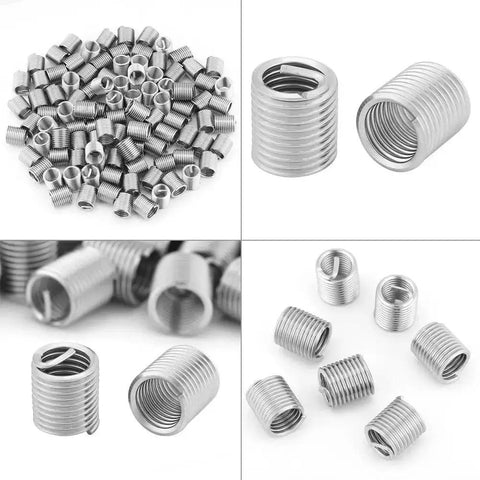100 Pack Stainless Steel Helical Thread Inserts M8 X 1.25 2D Length For Helicoil Repair, SS304 Coil Wire Inserts For Damaged Threads