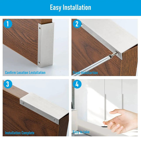 Installation steps for 10 Pack Edge Finger Pulls For Cabinets 120mm Total Length With 96mm Hole Center Concealed Drawer Pulls.