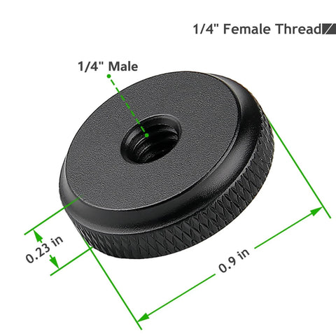 Quarter Inch Female Thumb Nuts With Rubber Pads, Five Pack Thumb Wheel Lock Nut Adapters, Anti Slip Rubber Washers.