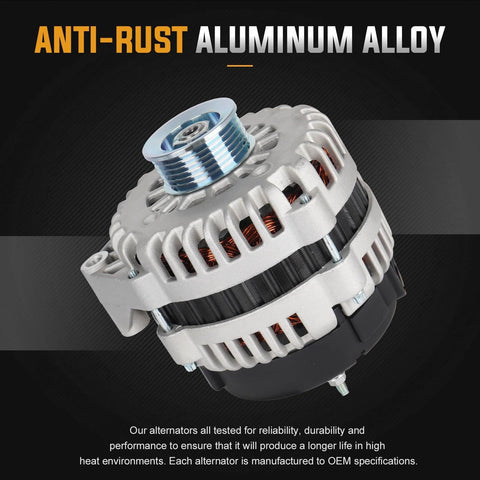 Heavy Duty GM Compatible Alternator For Tahoe Suburban Silverado Express GMC Yukon Yukon XL Savana Sierra Escalade Front View