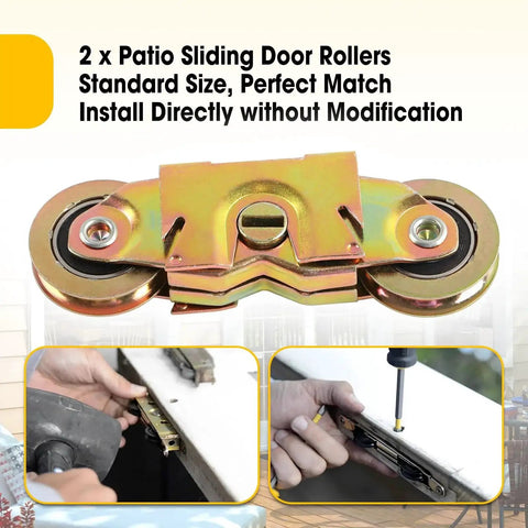 2 Pcs Patio Sliding Door Rollers Replacement Compatible With 1997061 And 1273704 For 200 And 400 Tandem Roller Gliding Glass Door