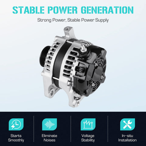 Beefed-Up Alternator For Wrangler 3.8L 2007-2008 And Vans Like Grand Caravan Town And Country Routan 3.3L-3.8L 2008-2010 Replaces 04801304AA