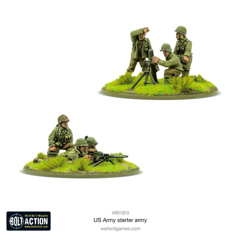 Bolt Action US Army Starter Set One To Fifty Six Scale WWII Wargaming Plastic Miniatures Kit for Mediterranean Italy campaign scene