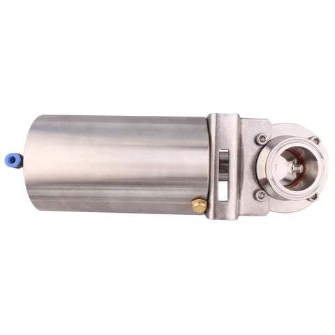 DERNORD 1.5-in tri-clamp sanitary butterfly valve with SS304 pneumatic actuator, single-acting
