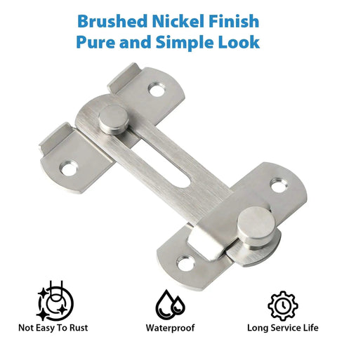 4 Inch Flip Latch Gate Latches Built Tough With SUS304 Stainless Steel Brushed Nickel Gate Hardware for Barn Doors.