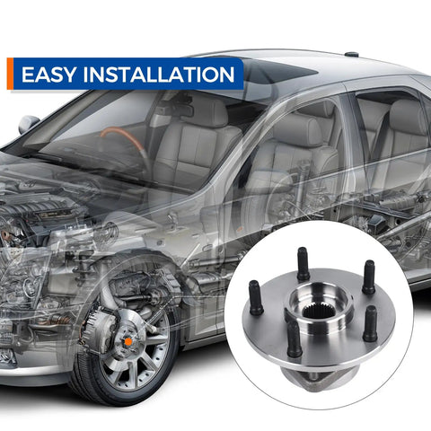 Diagram showing installation of Front Wheel Hub And Bearing Assembly 515006 For 1994 1999 Dodge Ram 1500 5 Lug 4x4 Non ABS.