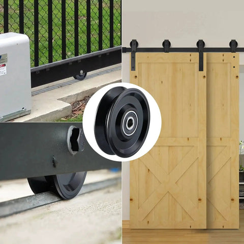 Heavy Duty V Groove Gate Wheel 3.9 Inch With Double Bearings, Sliding Gate Caster For Inverted V Track