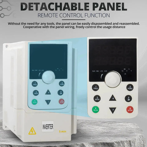 Detachable panel of 3HP 2.2kW 220V VFD Variable Frequency Drive for CNC Spindle and AC Motors with remote control function