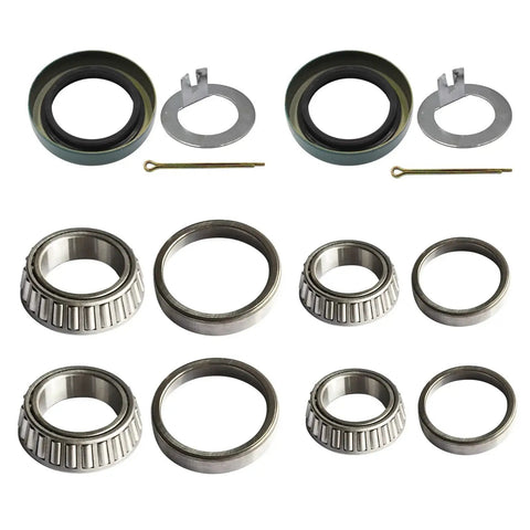 Set Of 2 Trailer Axle Bearing Kits With 1.719 Inch Seals For Spindles 84 L44649 L68149 Replacement Wheel Bearings And Seals
