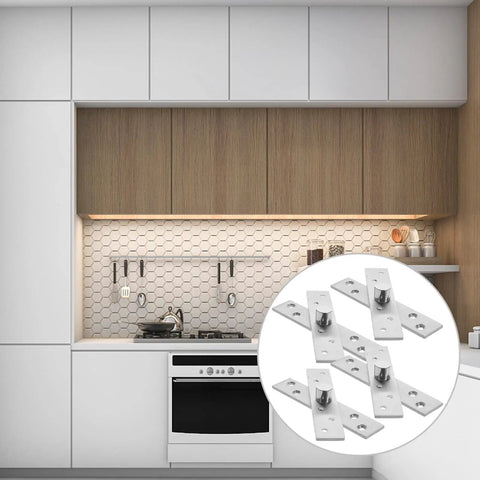 Four Piece 360 Degree Rotating Cabinet Hinge Set For Hidden Doors And Secret Rooms, Central Pivot Hinge, Stainless Steel Core.